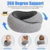 Travel Pillow Neck Pillow 2024, Memory Foam Neck Pillow Airplane, 360° Travel Neck Pillow Soft Neck Pillow for Traveling, Portable Travel Pillows for Airplanes Offices and Cars - Image 2