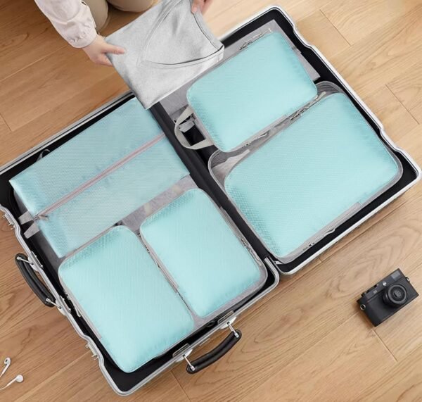 Compression Packing Cubes - Etercycle 5 Set Travel Organizer Bags for Luggage with Shoe Bag, Expandable and Premium Storage - Essential for Suitcases Travel - Image 7