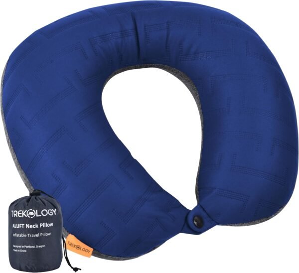 TREKOLOGY Travel Neck Pillow for Plane - Premium Airplane Neck Pillow for Sleeping, Ultimate Neck Support for Long Flights, Best Rated Travel Pillow, Comfortable Neck Rest for Airplane & Travel