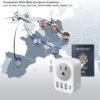European Travel Plug Adapter, International Travel Adapter with Fast Charing, 4 USB Ports, 5-in-1 Type C Power Adapter for US to Most of Europe Iceland Spain Italy France Germany - Image 2