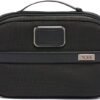 TUMI Alpha Split Travel Kit - Compact Toiletry Bag for Men & Women - Features Removable Leather Handle & 3 Zip Pockets - Black