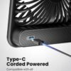 Koonie USB Desk Fan, Strong Wind Ultra Quiet Small Personal Fan with 180° Tilt Folding and 3 Speeds Adjustable, USB-C Corded Powered Mini USB Fan for Office Desktop Bedroom - Image 4
