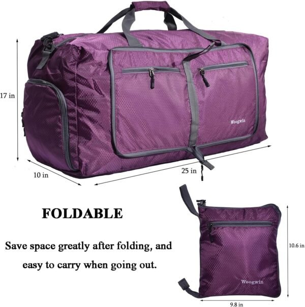 Woogwin Travel Duffel Bag Large Foldable Waterproof Overnight Bag for Beach Swim Bags Pool Sports Gym - Image 2