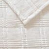 50x60 Inches Plaid Fleece Throw Blanket, Soft Silky Flannel with 3D Jacquard Gold Glitter Stripes, Lightweight Plush Blanket for Couch, Bed, Sofa, Camping, and Travel, Ivory White - Image 4