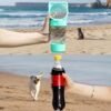 3 in 1 Pet Water Bottle, Outdoor Portable Dog Water Bottle with Food Container Garbage Bags Dispenser, for Cat Puppy Pets Stuff Essentials Accessories, for Walking Hiking Travel (White) - Image 6