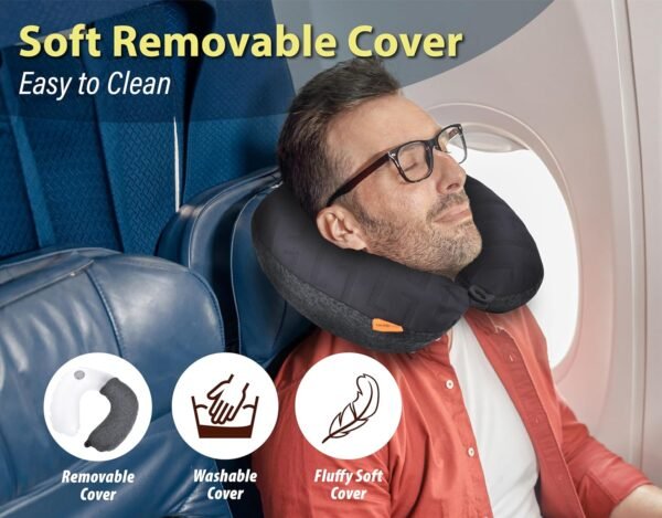 TREKOLOGY Inflatable Neck Pillow for Traveling, Inflatable Travel Pillow for Airplanes, Neck Air Pillow, Blow Up Travel Pillows for Airplane Pillow Travel Neck Support - Image 3