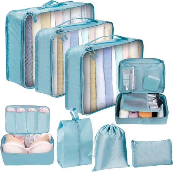 Packing Cubes for Travel 8 Set Packing Cubes for Suitcases Lightweight Shoe Bag Luggage Organizer Bags Suitcase Organizer Travel Essentials