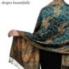 Achillea Soft Silky Reversible Paisley Pashmina Shawl Wrap Scarf w/Fringes - Image 3