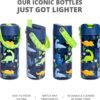Elemental Leak Proof Water Bottles for Kids - Splash Kids Water Bottle for School with Fun Fidget Pop-it Handle - BPA Free Tritan Plastic Reusable Water Bottle with Straw - Dinosaur - 18oz - Image 3