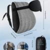JefDiee Neck Pillows for Travel,Memory Foam Travel Neck Pillow with 3D Eye Mask,Travel Pillows for Sleeping Airplane-Prevents Head Forward,Airplane Pillow for Long Flight,Car,Train,Home,Office(Grey) - Image 6