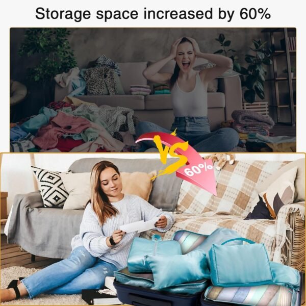 Packing Cubes for Travel 8 Set Packing Cubes for Suitcases Lightweight Shoe Bag Luggage Organizer Bags Suitcase Organizer Travel Essentials - Image 2