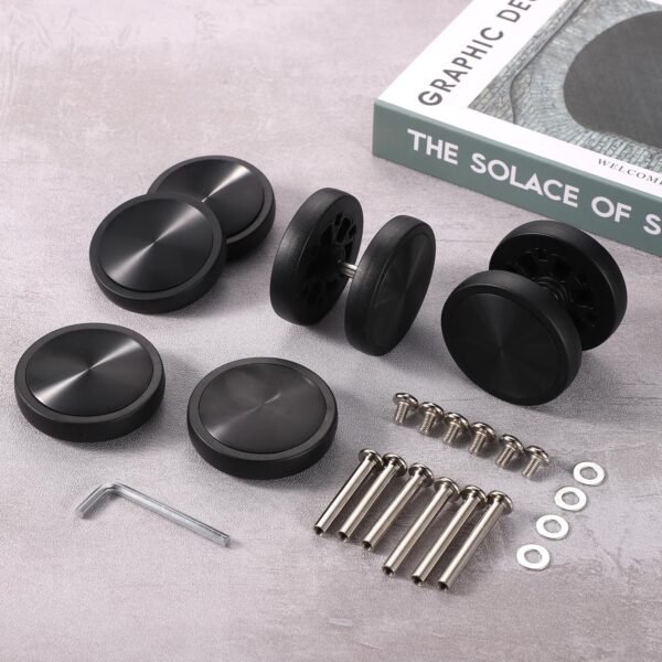 Luggage Wheels Replacement Kit, 360 Swivel Caster Wheels Rubber Spinner Suitcase Wheels Replacement & Wheel Covers Axles Screws Washers Wrench for Trolley Bag Travel Box(Style B) - Image 5