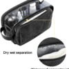 BAGSMART Toiletry Bag for Men, Canvas Travel Toiletry Organizer Dopp Kit Water-resistant Shaving Bag for Toiletries Accessories,Black-Medium - Image 3