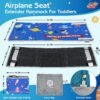 JiggyBox Toddler Travel Airplane Bed - Airplane Seat Extender for Kids with Side Pockets, Kids Airplane Travel Essentials, Airplane Must Have for Toddlers, Baby Portable Plane Bed Foot Rest for Flight - Image 3