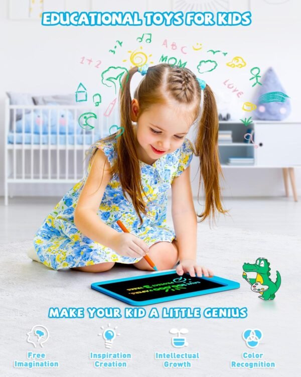 KOKODI LCD Writing Tablet for Kids 10 Inch, Kids Toys for 3 4 5 6 7 8 Years Old Boys and Girls, Colorful Doodle Board, Gift for Toddler Age 3-12 Years, Memo Board, Drawing Pad with Pen - Image 5