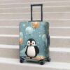 Travel Luggage Cover Penguin Balloon Snowflake Spandex Suitcase Protector Washable Baggage Covers Elastic Scratch-Resistant Luggage Cover Protector Fits 18-32 Inch Luggage - Image 6