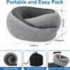 Travel Pillows for Airplanes, Neck Pillows for Travel,2024 New Travel Neck Pillow, Memory Foam Neck Pillow for Traveling Car Aircraft (Grey) - Image 2