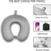 Neck Pillow for Airplane Travel, 100% Pure Memory Foam Travel Neck Pillow for Sleeping & Travel Essentials for Neck Rest, Grey, Pack with Box - Image 4