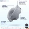 TRAVELREST Nest Memory Foam Travel Pillow & Neck Pillow - Advanced Neck Support for Long Flights - Patented Design for Optimal Relaxation - Long Travel - Unmatched Sleep - Washable Cover - Gray - Image 4