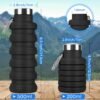 Collapsible Water Bottles, Reuseable BPA Free Silicone Foldable Water Bottle 16oz, Lightweight Leakproof Portable Travel Water Bottles for Traveling Camping Hiking Sports(Pink) - Image 7