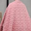 MERRYLIFE Wearable Blanket Angel Wrap Shawl Coral Warm Cozy Sherpa Poncho Blanket with Button for Sofa Bed Office Travel - Image 4