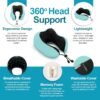 Adjustable Travel Pillow for Neck Support & Comfort, Lightweight Memory Foam Travel Neck Pillow for Sleeping - Washable & Breathable Plane Pillow for Traveling with Eyemask, Earplug & Carry Bag - Image 2
