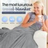 Camping Blanket Packable Soft Travel Blanket Pillow, Airplane Fleece, Luxurious Compact Design for Plane, Car, Camping, Flight Essentials & Travel Accessories in Elegant Grey Big Size 40x63 - Image 4