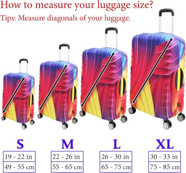 Luggage Cover Suitcase Protector Fits 19-33 Inch TSA Approved Travel Suitcase Cover Washable Dustproof Anti-Scratch (L (26-30 inch), License Plates) - Image 4