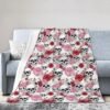 (Color Skulls) Print Fall Throw Blanket Personalized Soft Flannel Blanket for Bed Couch Sofa, Blanket for Lightweight Fuzzy Cozy Blankets for Travel Office Home 50"X40"