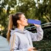 Collapsible Water Bottles 12oz, Odorless BPA-Free Silicone, Leak-Proof Foldable Reusable Bottle - Perfect for Travel Sports Gym Hiking Camping Cycling - Purple - Image 5