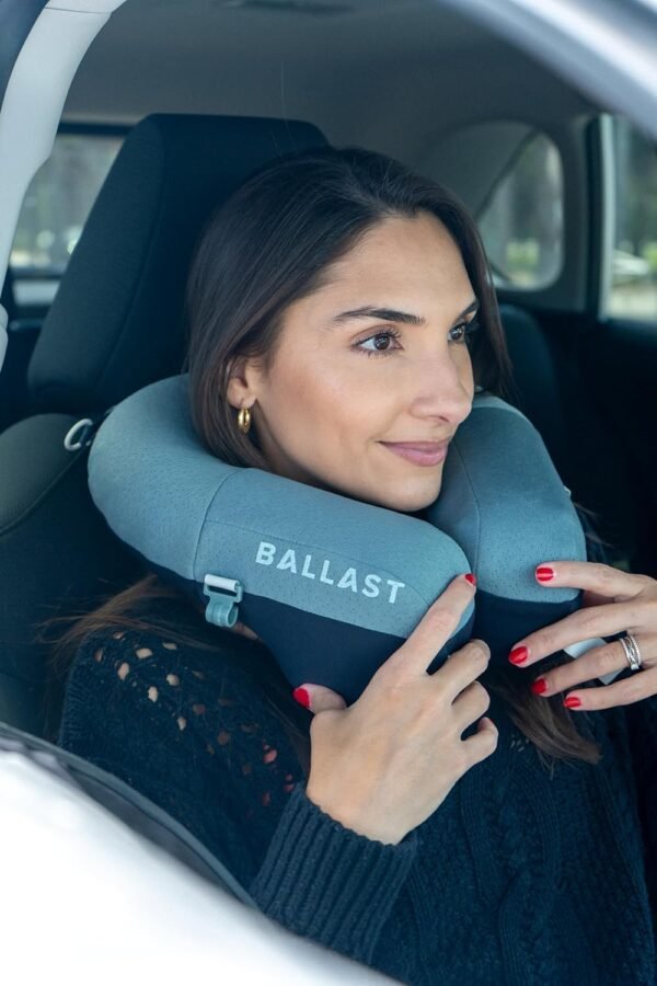 Ballast Travel Pillow PRO - Neck Pillow for Airplane, Beach Pillow, Enjoy Comfort Wherever You Go (Moonlight Grey) - Image 7