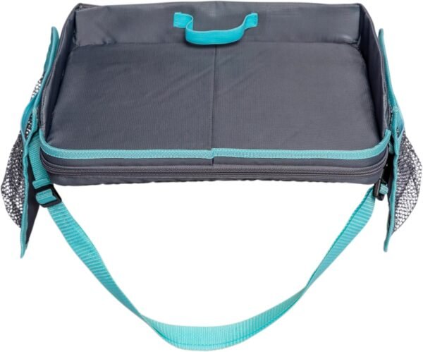 J.L. Childress 3-in-1 Travel Tray & iPad Tablet Holder, Car Seat Lap Tray for Toddlers & Kids, Grey/Teal - Image 2
