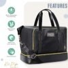 Womens Travel Weekender Bag, Travel Bag, Duffle Bag, Overnight Bag with shoe compartment, Carry on Bag - Image 3