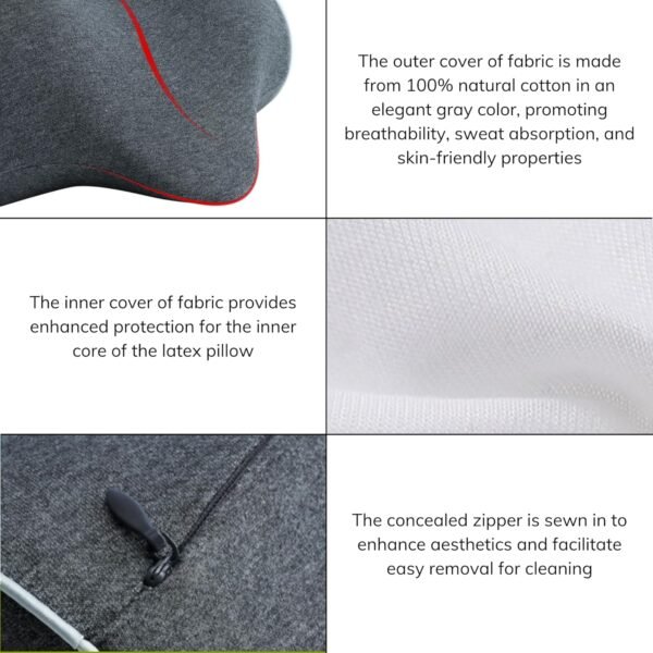 Hard Round Pillow, Firm Cervical Roll Pillow for Neck Pain Relief - Cylinder Pillows for Sleeping - Memory Foam Roll Bolster Pillow & Travel Pillow - Image 5
