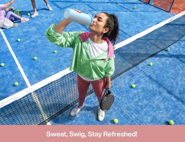 40 oz Insulated Water Bottle with 2-in-1 Straw and Spout Lid, Keep Cold 24H, Leak-Proof, BPA-Free, Double Wall Stainless Steel Water Bottle for Sports, Gym, Travel, and School (Cotton Candy) - Image 7