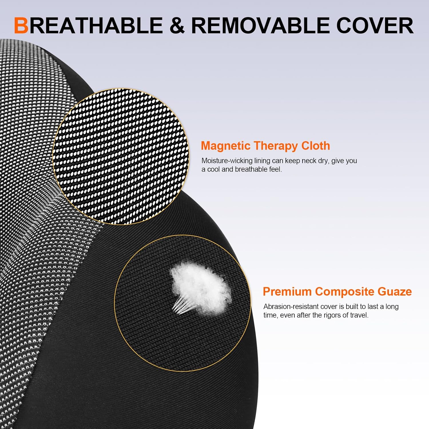 Neck Pillow for Travel, Memory Foam Travel Pillow with Hood, Adult Airplane Pillow for Head Rest Neck Support, Portable Pillow for Office Cars Trains Long Flights Sleeping (Black) - Image 4
