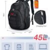 BAGSMART 45L Travel Laptop Backpack, TSA 17.3 Inch Laptop Backpack Flight Approved Travel Backpack with USB Charger Hole, Water Resistant College Computer Backpack Business Weekender Bag - Black - Image 6