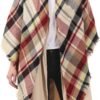 Zando Plaid Blanket Thick Winter Scarf Tartan Chunky Wrap Oversized Shawl Cape Scarves - Image 6