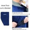 Tirrinia Travel Blanket Airplane Office Poncho 4 in 1 Premium Cozy Fleece Portable Poncho Blankets with Built-in Bag, Pocket - Image 3