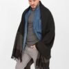 likemary Scarf for Men Winter - Cold Weather Travel Blanket Wrap - Large Blanket Scarf - Handmade Gift for Men - Striped Black Scarf - Image 4