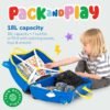 Trunki Ride-On Kids Suitcase | Tow-Along Toddler Luggage | Carry-On Cute Bag with Wheels | Airplane Travel Essentials: Percy Police Car Blue - Image 4