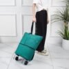 Upgrade Shopping Bag with Wheels Carry on Luggage Bag Reusable Shopping Bags Travel Bags Portable Trolley Bags- Larger Size & Waterproof & Strong(Purple) - Image 8