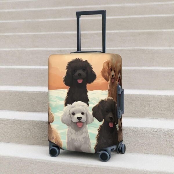 Travel Luggage Cover Poodles Dogs Suitcase Covers for Luggage Fashion Suitcase Protector Fits 18-32" Luggage, Black, L, Luggage Set - Image 6