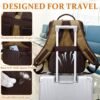 Travel Backpack for Men Carry On Backpack Flight Approved Personal Item Backpack, 17 inch Laptop Backpack Casual Daypack Weekender Business Hiking Backpack, Brown - Image 5