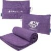 PAVILIA Soft Compact Travel Blanket and Pillow, Foldable Airplane Blanket in Bag, Lightweight Portable Flight Blanket Set with Luggage Strap, Camping Plane Car Home Office Gift Accessories, Purple