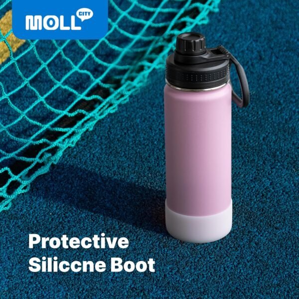 Kids Insulated Water Bottle with Spout Lid-16 oz Stainless Steel Vacuum Wide Mouth Sports Water Bottle for Back to School-Reusable Metal Leak Proof Travel Water Flask, BPA-Free(Navy) - Image 5