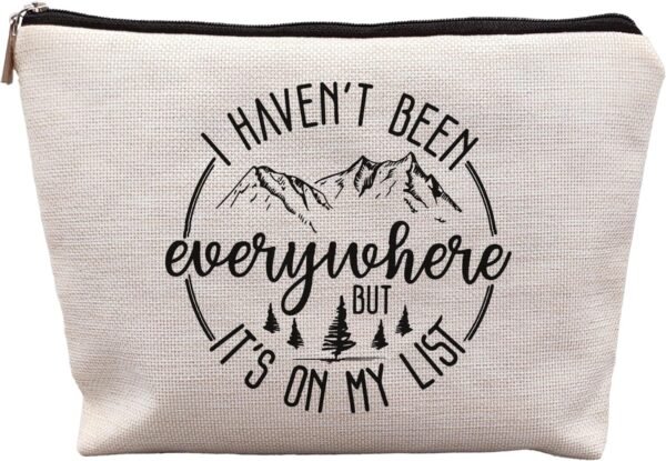 World Traveler Makeup Bag,Travelers Gift,Adventure Makeup Bag,Gifts For Women Who Like To Travel,I Haven't Been Everywhere But It's On My List