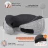 MULIHOMI™ Travel Pillow for Airplane with 100% Memory Foam, 360° Adjustable Full Surrounding Flying Neck Pillows, Travel Pillow Set (Grey) - Image 2
