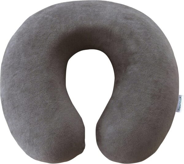 Memory Foam Neck Pillow - Adjustable Thickness for Best Comfort, Grey - Image 4