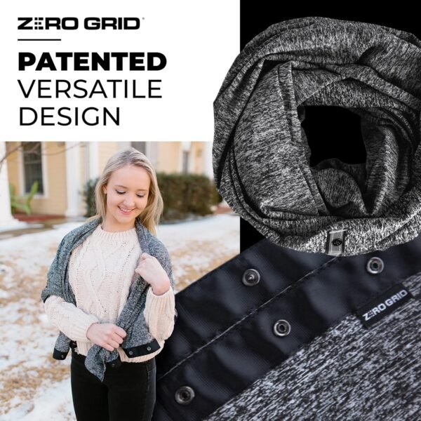Zero Grid Infinity Scarf with Hidden Pockets Converts to Blanket and Wrap Perfect for Travel - Image 3